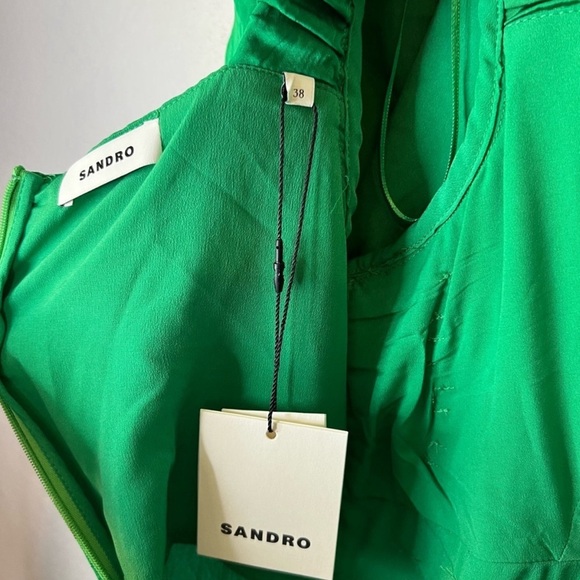 Sandro Falbala Rhinestone Embellished Cutout Midi Dress Emerald  38/M - Picture 9 of 15